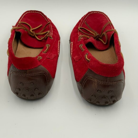 Men's Polo Ralph Lauren Red Suede Leather Driving Mocs Shoes Size 12 D - Picture 5 of 9